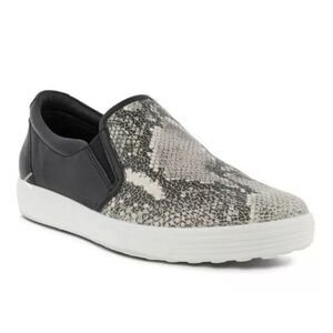 ECCO Soft 7 Multi Slip On in Black/Snakeskin Women’s Size EU 36